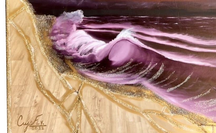 Sacral — Detail — the breaking wave and kintsugi seam